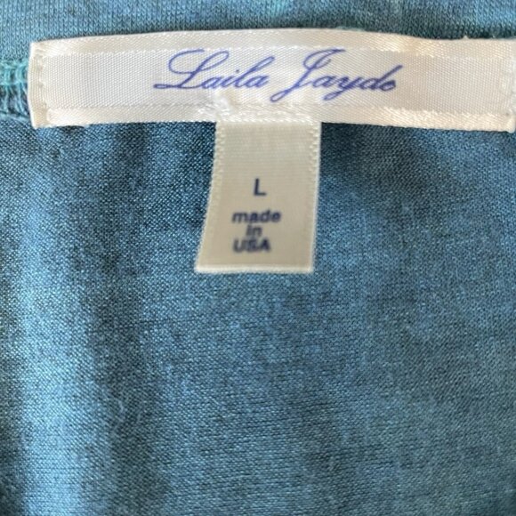 Laila Jayde Blue Ombre Maxi Skirt Side Slit Large Boho Soft Stretch Resortwear - Picture 2 of 11